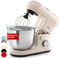 Klarstein Bella Pico 2G - Stand Mixer, Mixer, Food Mixer, Food Processor, 6 Power Levels with Pulse Function, Planetary Mixing System, 5 L Stainless Steel Bowl, 3 Pieces, 1200 W / 1.6 HP, Creme