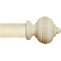 Verona 50mm Wooden Curtain Poles Fixed Length Curtain Poles Beautiful Finials Curtain Pole Cream, Classic 180 cm