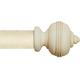 Verona 50mm Wooden Curtain Poles Fixed Length Curtain Poles Beautiful Finials Curtain Pole Cream, Classic 180 cm