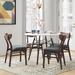 Mercury Row® Gardella 5-Piece Solid Wood Dining Set Wood/Upholstered in Brown/White | 29.75 H in | Wayfair 6920AA207450490C8B095CC27D4C2446