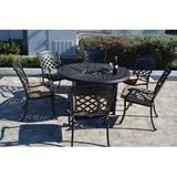 Darby Home Co Ellston Round 6 - Person 52" Long Outdoor Dining Set w/ Cushions Metal in Brown | 29 H x 52 W x 52 D in | Wayfair