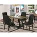 Wildon Home® Bennette 5 - Piece Rubberwood Solid Wood Dining Set Wood/Upholstered in Black/Brown | Wayfair 4BB3A43C68B442C0BEC5DFFD1BBEC9A2