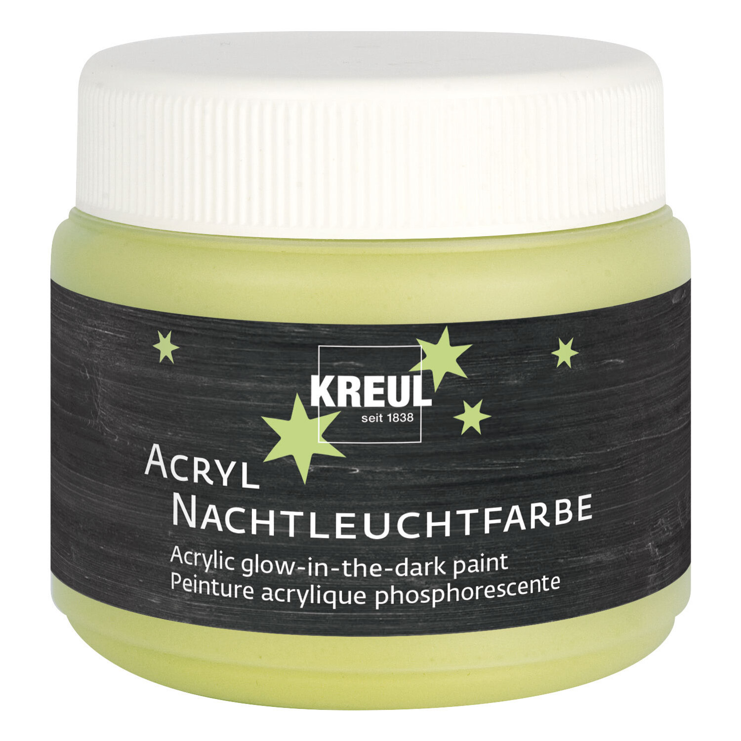 Peinture acrylique phosphorescente, jaune, 150 ml