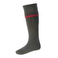 Walker & Hawkes - Mens Shooting Country Estate Field Socks & Matching Garter Ties - Spruce (Brick Trim) - Large