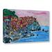 ArtWall Manarola Cinque Terre Dream Gallery Wrapped Canvas Metal in Blue/Pink | 32 H x 48 W x 2 D in | Wayfair 0ble189a3248w