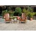 Highland Dunes Willimantic 3 Piece Seating Group Wood/Natural Hardwoods in Brown/White | Outdoor Furniture | Wayfair