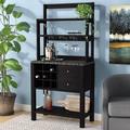 Latitude Run® Billyjack Bar w/ Wine Storage Wood in Black | 64 H x 15.5 D in | Wayfair C60A2AD6F0154931AF2341124B5AB5AF