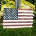 August Grove® Armina Outdoor Wooden American Flag Wall Décor Wood in Brown | 24 H x 36 W in | Wayfair E54192D0FEB0485C95BA990D5BC68229