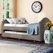 Red Barrel Studio® Aphra Twin Daybed w/ Trundle Upholstered/Polyester in Gray | 38.39 H x 41.34 W x 83.46 D in | Wayfair