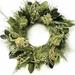 Gracie Oaks Dried Fairmont Floral Wreath in Green | 22 H x 22 W x 5 D in | Wayfair D01C347954604EE298021119B18ED320