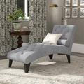 House of Hampton® Deese Tufted Armless Chaise Lounge Microfiber/Microsuede in Gray | 36 H x 27.5 W x 64 D in | Wayfair