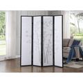 Bay Isle Home™ Kennamer 72" W x 71" H 4 - Panel Folding Room Divider Heavy Duty Rice Paper/Wood in Gray | 71 H x 72 W x 1 D in | Wayfair