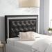 House of Hampton® Depasquale Panel Headboard Faux Leather/Upholstered/Wood & in Gray/Black | 46 H x 4 D in | Wayfair