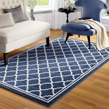 Blue/Navy 72 x 0.4 in Area Rug - House of Hampton® Daneya Geometric Navy/Beige Area Rug | 72 W x 0.4 D in | Wayfair