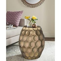 Mercer41 Malika Drum End Table Metal in Yellow | 21.75 H x 17 W x 17 D in | Wayfair D0705C9FD9D74E919D38F3E020AA7EF1