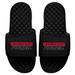 Men's ISlide Black Wisconsin Badgers Football Stacked Slide Sandals