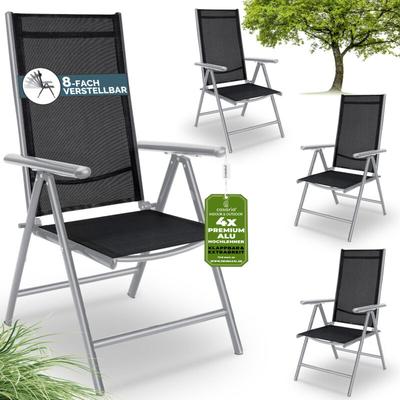 Gartenstühle Set Hochlehner Klappbar 8-Fach Verstellbar Camping Stuhl Aluminium Wetterfest Image