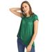 Plus Size Women's Smocked Tunic by ellos in Tropical Green (Size 22/24)