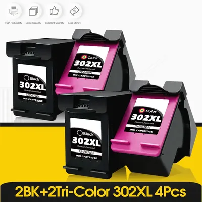 Alizeo-Pack de 4 cartouches d'encre de rechange pour HP 302 XL hp302 hp302xl 302xl Deskjet