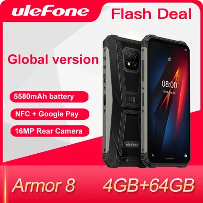 Ulefone-Smartphone Armor 8 téléphone portable robuste Android 10 Helio P60 4 Go + 64 Go