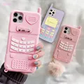 Coque de téléphone en silicone souple rose mignon cœur d'amour cadeau pour fille coque arrière