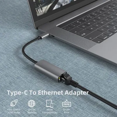 USB-C Ethernet USB C vers RJ45 Adaptateur LAN pour MacPlePro Samsung Galaxy S10/S9/Note20 Type C