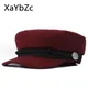 Chapeau de marin militaire octogonal pour hommes et femmes béret noir pour dames casquette de