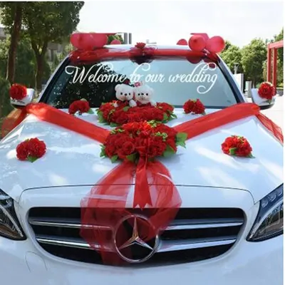 Décoration de voiture de mariage...