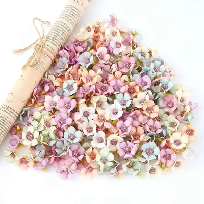 50/100 pièces 2 cm marguerite multicolore têtes de fleurs artificielles Mini soie fausses fleurs