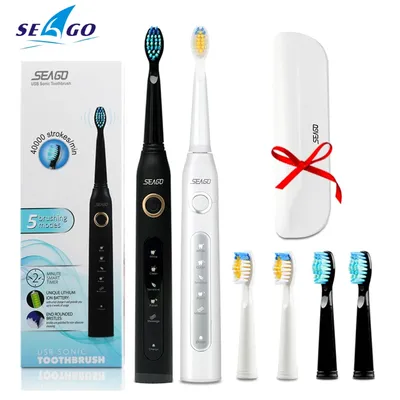 Seago – brosse à dents électrique sonique automatique SG507B avec minuterie Rechargeable par USB