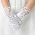 Gants de danse de princesse en maille élastique blanche pour enfants gants de fête formels pour