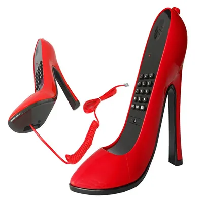 Téléphone fixe filaire en forme de chaussures à talons hauts téléphone fixe avec recomposition