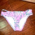 Pink Victoria's Secret Swim | Bikini Bottom- Leaves | Color: Green/Purple | Size: Xs