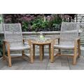 Birch Lane™ Demetri 3 Piece Teak Seating Group Wood/Natural Hardwoods/Teak in Brown/White | Outdoor Furniture | Wayfair