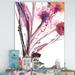 East Urban Home Abstract Purple Flowers - Wrapped Canvas Painting Print Metal in Indigo/Pink | 40 H x 30 W x 1.5 D in | Wayfair