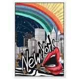 Oliver Gal Cities & Skylines New York Colorful United States Cities - Graphic Art On Canvas in Black | 45 H x 30 W x 1.5 D in | Wayfair