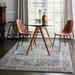 Blue/White Area Rug - Bungalow Rose Melani Oriental Navy Blue/Beige Area Rug Polyester in Blue/White, Size 87.0 H x 63.0 W x 0.61 D in | Wayfair