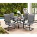 Lark Manor™ Alyah Square 4 - Person 37" Long Outdoor Dining Set Metal in Black | 37 W x 37 D in | Wayfair 549FB062A3B04D7BAC7F43C1A4FC0A76