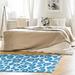 Blue/White 65 x 54 x 0.15 in Area Rug - East Urban Home Carolina Animal Print White/Blue Area Rug Chenille | 65 H x 54 W x 0.15 D in | Wayfair