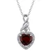 "Stella Grace Sterling Silver Garnet & Diamond Accent Heart Halo Twist Pendant Necklace, Women's, Size: 18"""