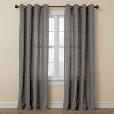 Wide Width Poly Cotton Canvas Grommet Panel by BrylaneHome in Charcoal (Size 48