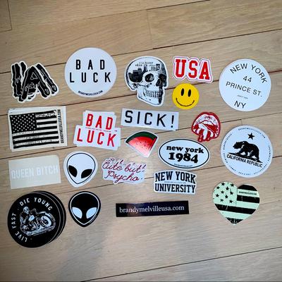 Brandy Melville Other | 35+ Brandy Melville Stickers! (Some Are Multiples) | Color: White/Silver | Size: Os