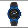 Michael Kors Accessories | Michael Kors Dylan Black Silicone Strap Watch | Color: Black/Blue | Size: Case 45mm