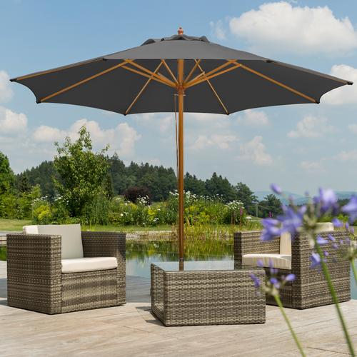 Schneider Schirme Sonnenschirm Malaga, ohne Schirmständer grau Sonnenschirme -segel Gartenmöbel Gartendeko