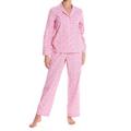 Savile Row Company Women's White Pink Flower Print Organic Cotton Pyjama Set 12