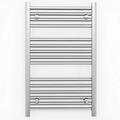 450mm Wide Chrome Heated Bathroom Towel Rail Radiator For Central Heating Elegant UK (450mm x 800mm (h))