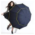 Zxebhsm Umbrella Windproof Big 130cm Large Double Layer Umbrella Men Rain Woman Portable Umbrella Male Women Sun Hat 3 Floding Business Umbrellas (Farbe : Blue)