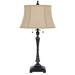 Canora Grey Fulk 31" Black Table Lamp Metal/Fabric in Black/Brown/White | 31 H x 16 W x 16 D in | Wayfair 4A8036181B4B422D944A6A9E6BB9493D