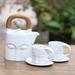 Trinx Axel Tea Set for 2 People, Ceramic in White | 9.5 H x 9 W x 4.3 D in | Wayfair DF1D4452188B4D6BA13C7E8FD02C7C39