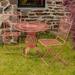 One Allium Way® Berna Round 2 - Person 23.5" Long Iron Bistro Set Metal in Pink | Outdoor Furniture | Wayfair 9162346E25C243588A3B8BBD1336B4D5